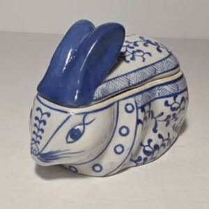 Bunny Rabbit Trinket Box Blue